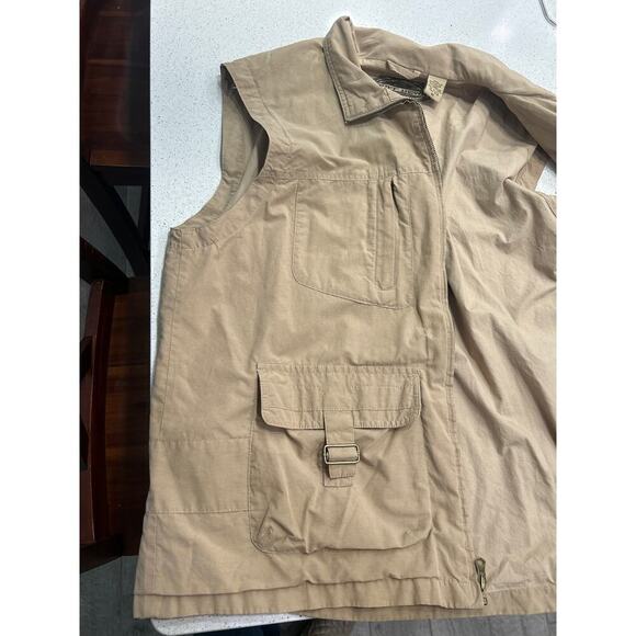 RUFF HEWN sleeveless zip up tan camping fishing hunting vest 5 pocket size XL - Picture 2 of 8